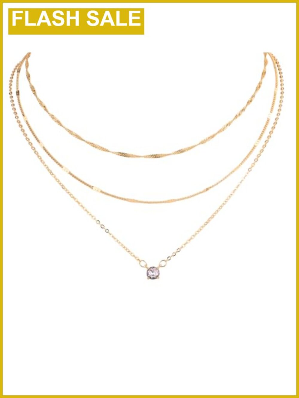 Adjustable Stackable Copper Zircon Pendant Necklace for Women Parties